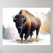 Western Buffalo Art Print Poster (Voorkant)