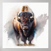 Western Buffalo Art Print Poster (Voorkant)