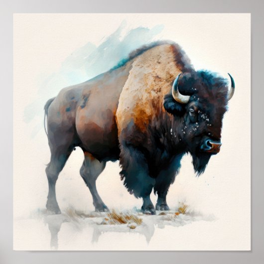 Western Buffalo Art Print Poster (Voorkant)