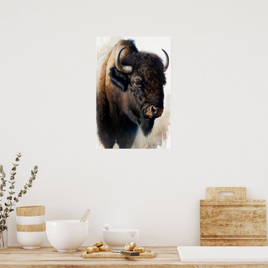 Western Buffalo Art Print Poster (Keuken)