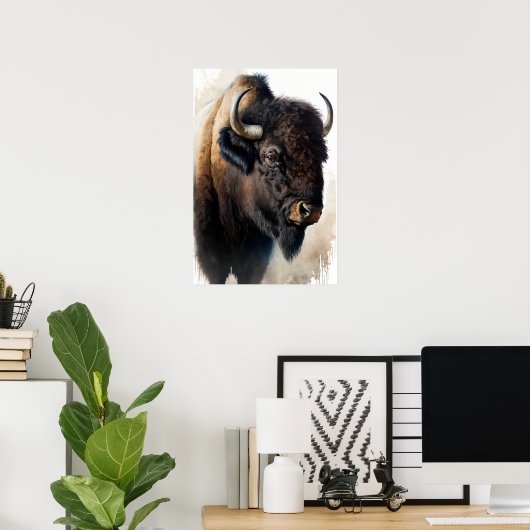 Western Buffalo Art Print Poster (Thuiskantoor)