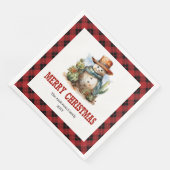 Western buffalo plaid napkins Christmas party set Servet (Hoek)