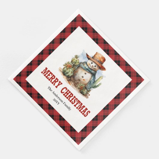 Western buffalo plaid napkins Christmas party set Servet (Hoek)