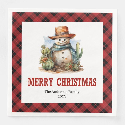 Western buffalo plaid napkins Christmas party set Servet (Voorkant)