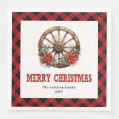 Western buffalo plaid napkins festive holiday set servet (Voorkant)