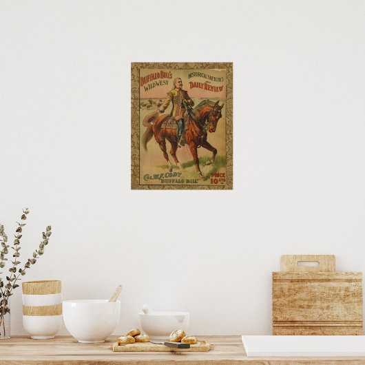  Western buffel Bill Wild West Show Poster (Keuken)