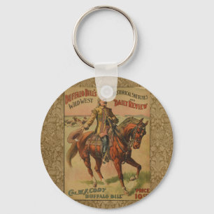  Western buffel Bill Wild West Show Poster Sleutelhanger