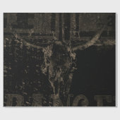  Western Bull Skull Black Onderdruk Cadeaupapier (Vlak)