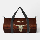 Western Bull Skull Brown Monogram Rustisch Land Plunjezak (Voorkant)