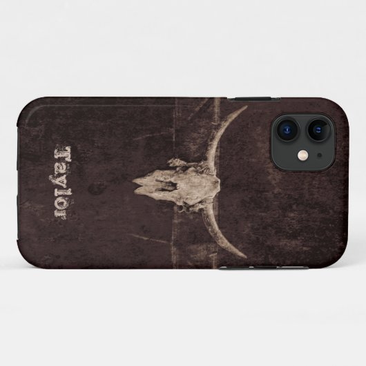 Western bull Skull Country Brown beige Old Rustic Case-Mate iPhone Case (Achterkant (horizontaal))