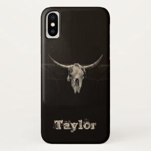 Western Bull Skull Country Cowboy Rustic iPhone X Hoesje