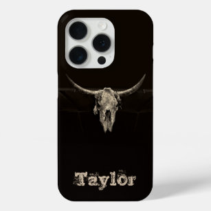 Western Bull Skull Country Cowboy Rustic  iPhone 15 Pro Case