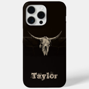 Western Bull Skull Country Cowboy Rustic  iPhone 15 Pro Max Hoesje