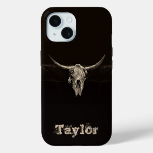 Western Bull Skull Country Cowboy Rustic  iPhone 15 Case