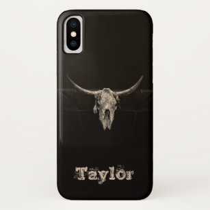 Western Bull Skull Country Cowboy Rustic  iPhone XS Hoesje