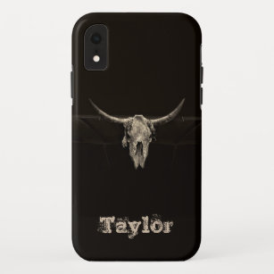 Western Bull Skull Country Cowboy Rustic  iPhone XR Hoesje