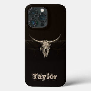 Western Bull Skull Country Cowboy Rustic  iPhone 13 Pro Hoesje