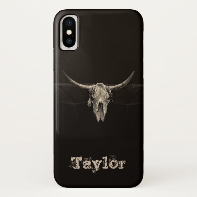 Western Bull Skull Country Cowboy Rustic  Case-Mate iPhone Hoesje (Achterkant)