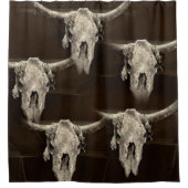 Western Bull Skull Country Cowboy Rustic  Douchegordijn (Voorkant)