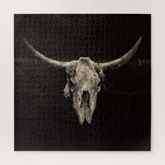 Western Bull Skull Country Cowboy Rustic  Legpuzzel (Verticaal)
