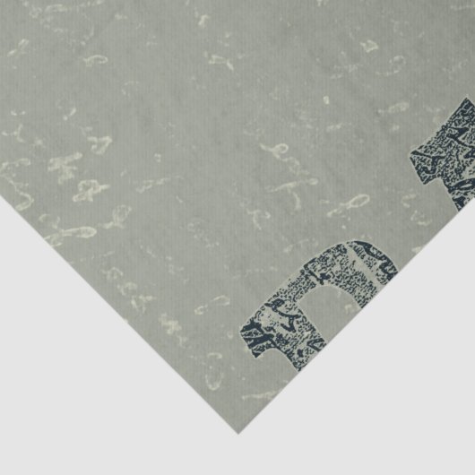 Western bull Skull Green Old Rustic Tissuepapier (Detail)