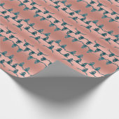 Western Bull Skull Roos Gold Blauwgroen Glitter De Cadeaupapier (Hoek)