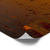 Western Bull Skull Rust Sinaasappel Land Poster (Hoek)