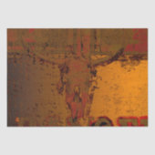 Western  Bull Skull Rust Sinaasappel Land Tissuepapier (Voorkant)