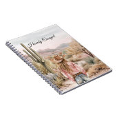 Western Cactus Desert Cowgirl Hat Notitieboek (Rechterzijde)