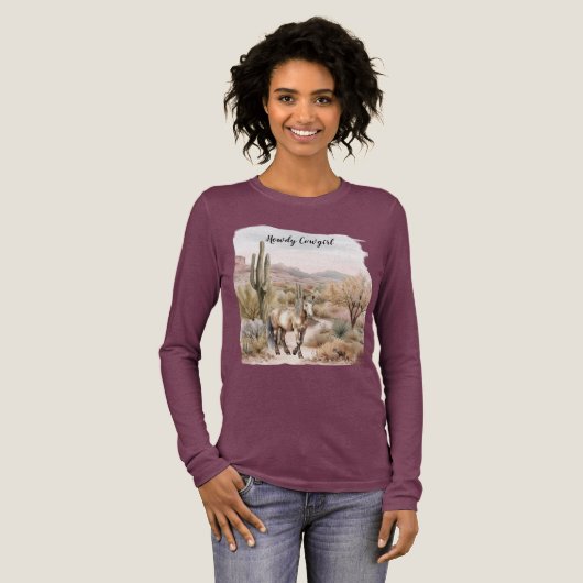 Western Cactus Horse Tri-Blend Shirt (Voorkant)