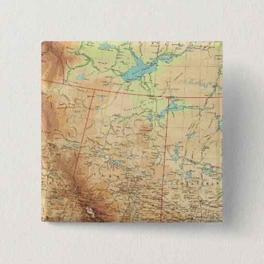 Western Canada Vierkante Button 5,1 Cm (Voorkant)