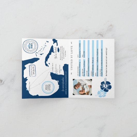 Western Caraïbisch Texas Cruise Passport Wedding (Binnen)