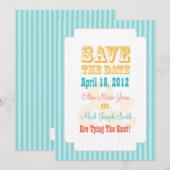 Western carnaval - sla de datum blauw op save the date (Voorkant / Achterkant)