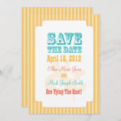 Western carnaval - sla de datum geel op save the date (Voorkant / Achterkant)