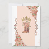 Western Charro Quinceañera Roos Gouden Blozen Bloe Kaart (Achterkant)