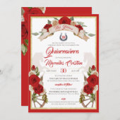 Western Charro Snoep Red Rustic Quinceañera Kaart (Voorkant / Achterkant)