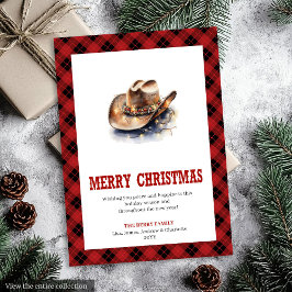 Western Christmas card cowboy country theme Feestdagenkaart