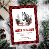Western Christmas card red black cozy style Feestdagenkaart