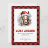 Western Christmas card rustic cowboy plaid Feestdagenkaart (Voorkant)