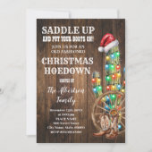 Western Christmas Country Boots Cactus Party Kaart (Voorkant)