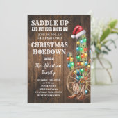 Western Christmas Country Boots Cactus Party Kaart (Staand voorkant)