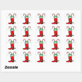 Western Christmas Cowboy Boot Gift Label Stickers (Vel)
