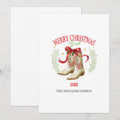 Western Christmas Cowboy Boots Feestdagenkaart (Voorkant / Achterkant)