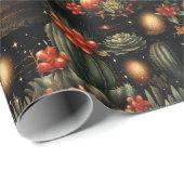 Western Christmas Cowboy Cactus Moody Cadeaupapier (Rol Hoek)