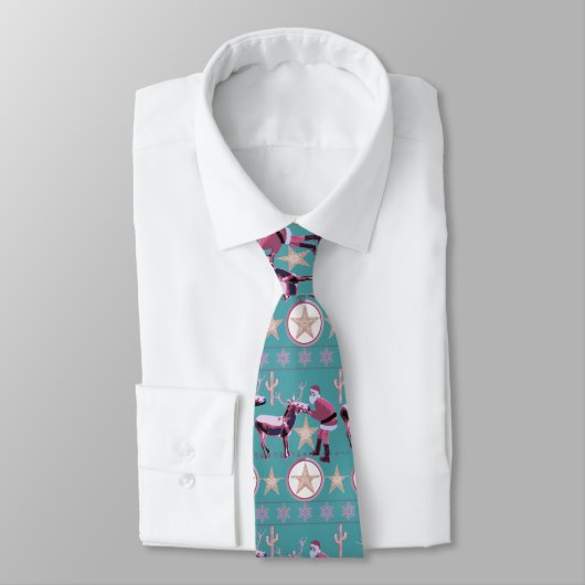 Western Christmas Donkey Reindeer Neck Tie Stropdas (Gebonden)