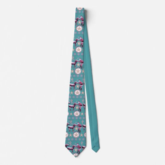 Western Christmas Donkey Reindeer Neck Tie Stropdas (Voorkant)