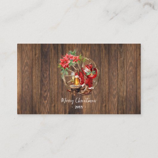 Western Christmas Free Drink Party Card Ticket (Achterkant)