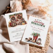 Western Christmas Holiday Hoedown Rustic Party Kaart