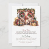 Western Christmas Holiday Hoedown Rustic Party Kaart (Achterkant)