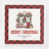 Western Christmas napkins farmhouse tartan pattern Servet (Voorkant)
